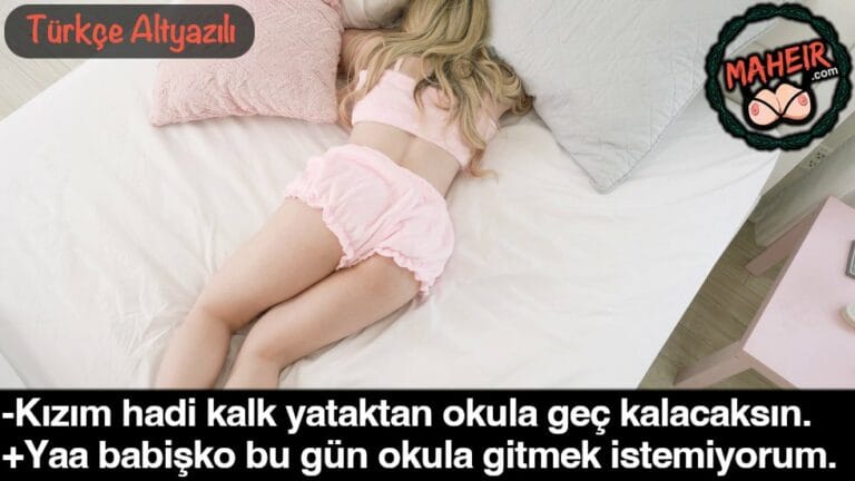 okula gitmek istemeyen yaramaz kucuk kiz babasini ikna etti.jpg