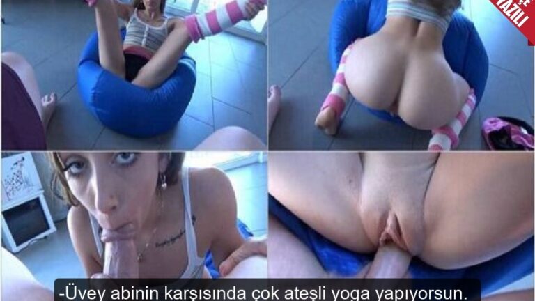 uvey abisinin karsisinda atesli hareketlerle yoga yapip seks yaptirdi.jpg