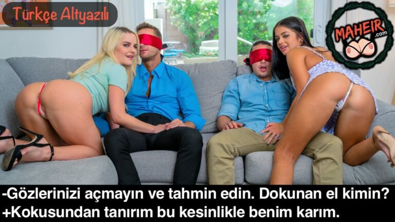 hanimlar kocalarinin gozlerini baglayip tahmin oyunu oynadilar.jpg
