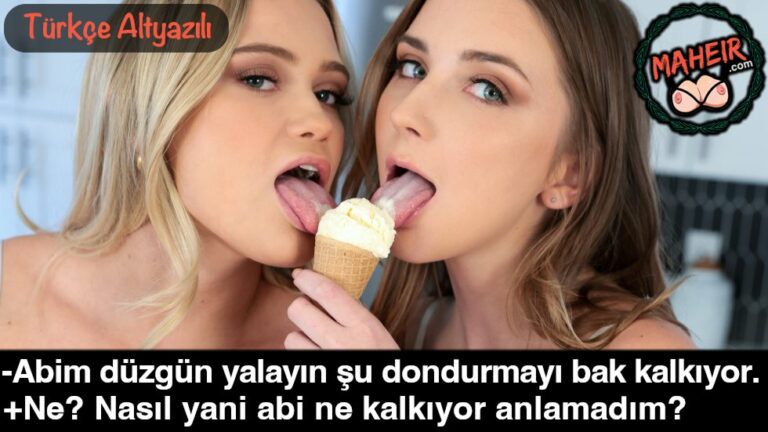 yarak yalar gibi dondurma yalayan kiz kardesine sikini yalatti