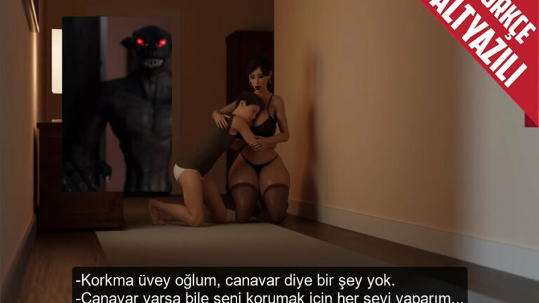 anime canavardan korkan uvey oglunu camniyla koruyan futuristtik uvey anne.jpg